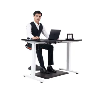 Eisdir SM2D Height Adjustable Standing Desk Modern Computer Table Desk Electric Standing Desk Legs With Rustic Brown Table Top