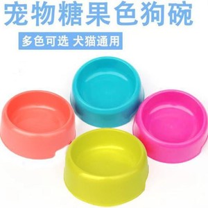 ชามอาหารสัตว์เลี้ยงพลาสติกสีลูกกวาดทรงกลมกันลื่นสำหรับสุนัขและแมว - Product Image 5