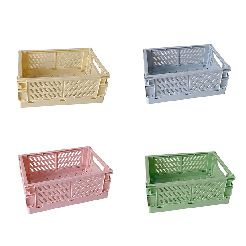 Cesta de almacenamiento plegable para el hogar, Mini caja organizadora de escritorio de oficina, colorida, caramelo, gran oferta