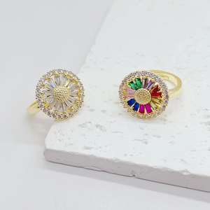 ใหม่เครื่องประดับที่ดีเพทายฮาโล unisex คลัสเตอร์หยดน้ำแหวน925สเตอริงเงินของขวัญครบรอบ - Product Image 1