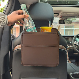 Car <b>Seat</b> Back <b>Storage</b> Bag Leather Hanging Organizer Multi Functional For Car Interior Use - Product Image 2
