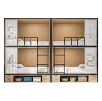 Conception moderne de capsule spatiale en bois pour sports électroniques, lit superposé en métal, dortoir scolaire, appartement, auberge de jeunesse, hôtel