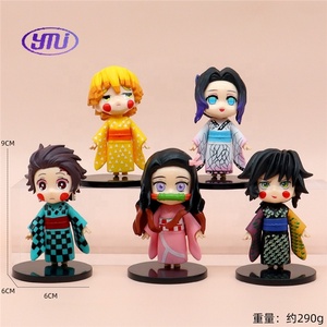 Figuras de Anime de 10 cm, 6 Piezas/Juego, Muñecos de PVC, Modelo Q, Regalo para Niños, Kamado Tanjirou, Agatsuma <span class=keywords><strong>Zenitsu</strong></span>, <span class=keywords><strong>Nezuko</strong></span> Kamado - Product Image 2
