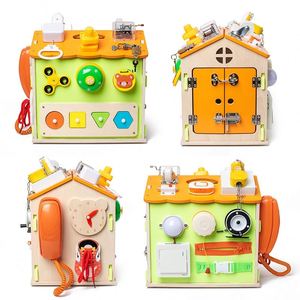 Giocattoli Montessori in Legno Multifunzionali per <span class=keywords><strong>l</strong></span>'Educazione Precoce dei Bambini, Tavola delle Attività Divertente per <span class=keywords><strong>l</strong></span>'Apprendimento Cognitivo - Product Image 2
