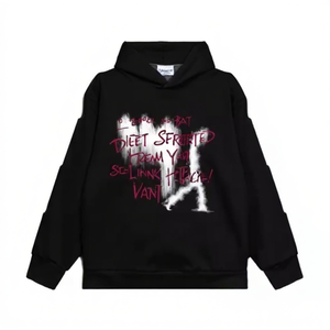 StreetLux Custom American High Street Graffiti Print Heavy Hoodie Hombres Hip Hop Loose Trend Hoodie - Product Image 1