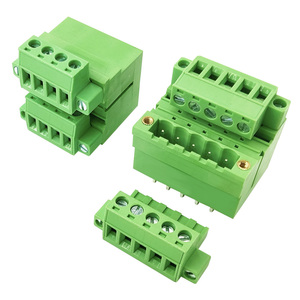 5.08mm Pitch Complete Male & Female Dual-Row PCB <b>Terminal</b> Block Set with Flange Straight & Right-Angle Pin Header - Product Image 1