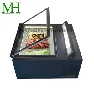 2 doors no frost soft glass ice cream showcase display refrigeration chamber chiller freezer for hotel