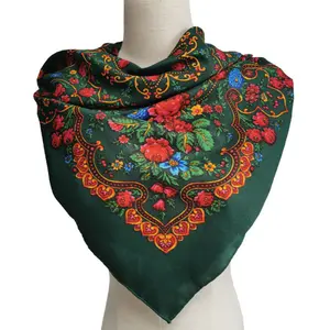 Russian Floral Scarf 90CM Polyester Scarf