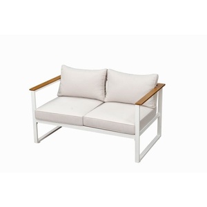 Moderno Conjunto de Sofás de Patio de 5 Piezas de Aluminio y Madera de Acacia con Cojines para Jardín, Resort, Hotel y Villa - Product Image 3