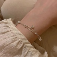 Bracelet Cœur Bowei en Argent Sterling S925 Double Couche Minimaliste Polyvalent Bijou Distinctif pour Femme