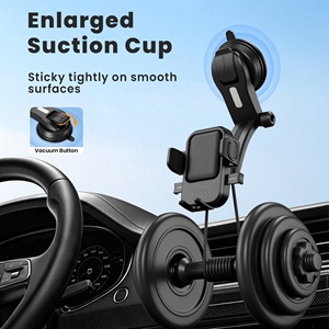 Support de téléphone de voiture 2-en-1 en ABS personnalisé avec logo OEM, fixation par ventouse stable, rotatif à 360 degrés, support à clip unique, compatible avec les appareils de 4,7 à 7 pouces - Product Image 2