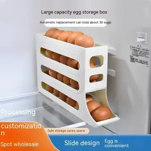 RTS Egg Storage Box Automatic Rolling Egg Holder Kitchen Container