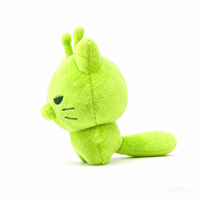 Jouets en peluche personnalisés OEM/ODM, drôles, joyeux, en forme de chat extraterrestre vert, mignons, doux, petits, 5 cm, 15 cm, portables et pratiques