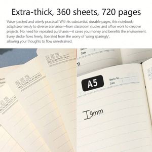 Customized Brand Journal Sewing Hardcover <b>Leather</b> <b>Diary</b> 360 Pages Thick Notebook with Embossed Custom Logo - Product Image 4