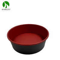 KR 165 Ronde Schaal Serie - Mat Zwart met Bordeauxrood Binnenkant Ecologisch Kraft Papier Voedselverpakkingsdoos