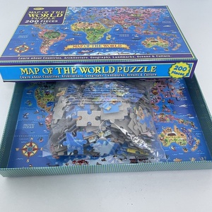 200 PCS World Map Jigsaw Puzzle Game Juguetes educativos de cognición geográfica para niños - Product Image 2