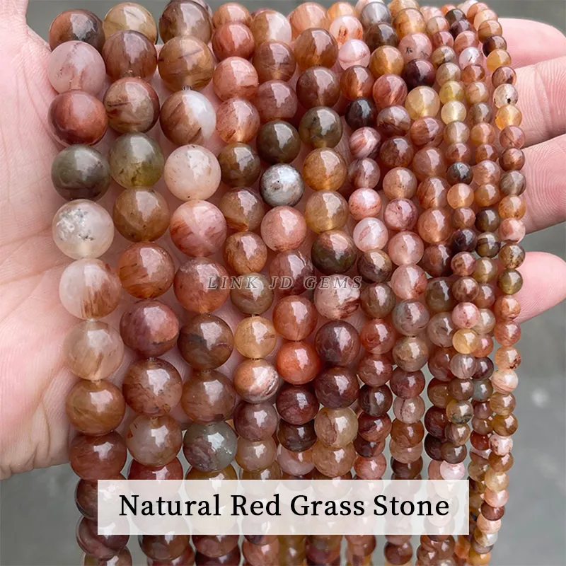 High Quality 4-12mm Natural Flame Stone Beads Natural Yooperlite Stone Round Loose Beads For Necklace Bracelet Making