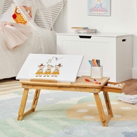Support d'ordinateur portable réglable en bois de bambou Portable pratique pliable en bois Table d'ordinateur portable bureau pour chambre et salon Design Simple