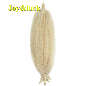 工場卸売 18インチ ロング クロシェ ブレイディング ヘアエクステンション オンブレ ライトゴールド アフロ キンキー シンセティック フォールデッド ドレッドロックス ブレイズ - Product Image 3