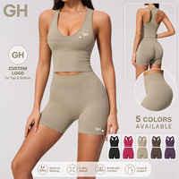 Ensemble de sport pour femme GH New Style Seamless, coupe ajustée, respirant, séchage rapide, léger, pour course à pied, Pilates, entraînement et yoga