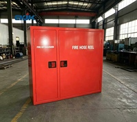 Armoire à incendie double porte en acier doux avec enrouleur de tuyau flexible, boîte de rangement pour extincteur, revêtement poudré, protection incendie durable
