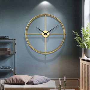 Bán buôn nhà máy bán hàng trực tiếp Vòng im lặng hiện đại công nghiệp đen kim loại đồng hồ treo tường trang trí - Product Image 1