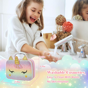 Jouets de maquillage lavables non toxiques pour petites filles, ensemble de cosmétiques de princesse pour tout-petits, kit de maquillage réel pour filles - Product Image 5