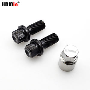 Vis de roue en titane HRMin Black Anti-theft Gr5 Titanium Ball Seat Titanium Screw Wheel Hub Bolt Stud M14*1.5mm pour Mercedes-Benz - Product Image 3
