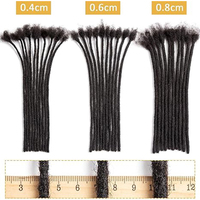 Dreadlock Extensions Loc Extensions Cheveux Humains pour Hommes/Femmes 100% Real Human Hair Permanent Dreadlock Extensions