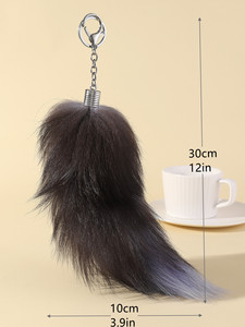 Nhà máy cung cấp Fluffy và thời trang gấu trúc pelt <span class=keywords><strong>Fox</strong></span> đuôi cho mùa đông áo khoác Hàng may mặc tự động bọc giá bán buôn - Product Image 2