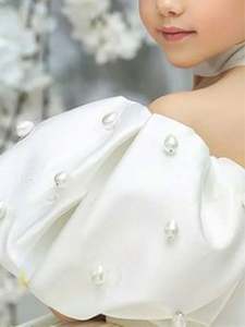 Nuevo <span class=keywords><strong>Vestido</strong></span> de Princesa con Volantes para Niñas, Primera Comunión, Fiesta de Bodas, <span class=keywords><strong>Vestido</strong></span> de <span class=keywords><strong>Tul</strong></span> con Cinturón de Perlas y Lazo, <span class=keywords><strong>Vestido</strong></span> de Actuación para Cumpleaños de Bebé - Product Image 3