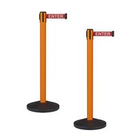 Barrière de ceinture escamotable de poteau enduit orange de Chrome pour l'aéroport