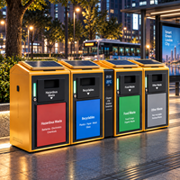 Poubelle intelligente extérieure à énergie solaire, étanche IP65, compacte, robuste, pour les villes intelligentes