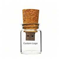 Clé USB personnalisée en forme de bouteille à boucheron avec logo, 1 Go, 2 Go, 4 Go, 8 Go, 16 Go, 32 Go, 64 Go, USB 2.0, 3.0, en verre, cadeau