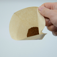 100 filtres à café biodégradables en forme d'éventail pour porte-filtres à fond plat et machines à café automatiques