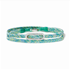 Bracciale Inspire Jewelry in Acciaio Inossidabile Impermeabile con Doppio Cordino Intrecciato e Pavé - Product Image 1
