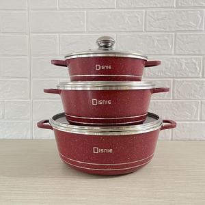 Bộ nồi chảo nấu ăn cao cấp bán buôn, chất lượng cao, bộ dụng cụ nấu ăn bằng đá granite, nồi súp và nồi nước dùng 6 món, bộ dụng cụ nấu ăn bằng nhôm granite - Product Image 6