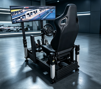 Cockpit complet de simulation de course en aluminium 40160 avec siège 144x584x780CM, simulateur de conduite DIY compatible 20Nm+ pour arcade