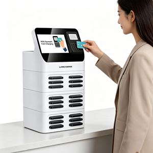 Máquina Expendedora de Baterías Portátiles Compartidas con Lector de Tarjetas de Crédito Integrado y Sistema POS, Estación de Carga Comercial de 18 Ranuras - Product Image 1