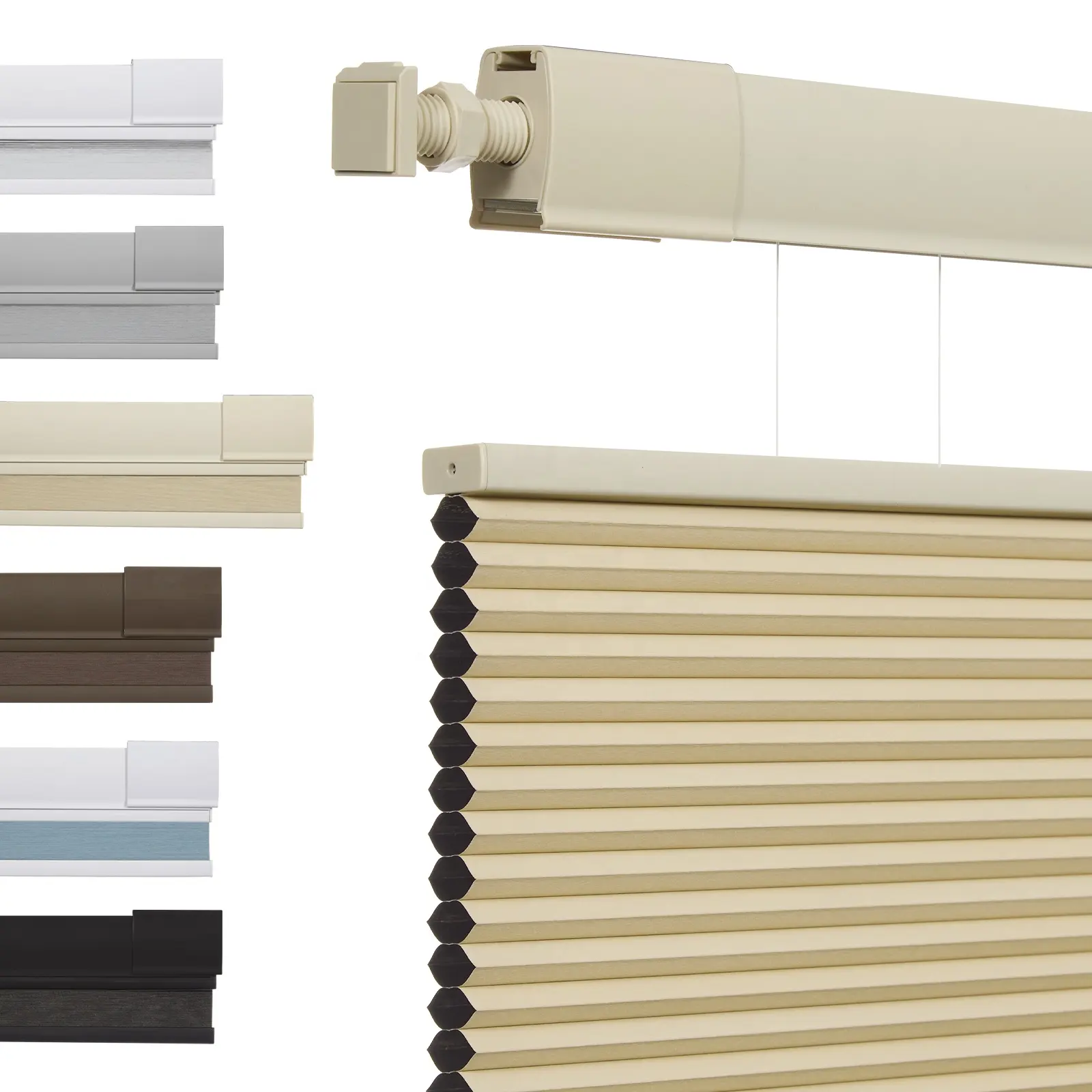 Wholesale Prices Color-Matched Day And Night No Drill Honeycomb Blinds Blackout Cellular Blinds Honeycomb