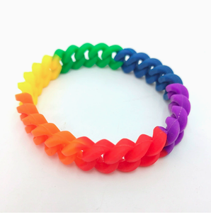 Braccialetto Unisex in Silicone Impermeabile con Design Personalizzato Stampato 'Love Is Love' LGBT Pride Rainbow per Eventi e Regali Personalizzati - Product Image 3
