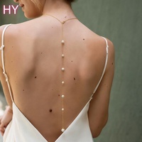 Chaîne de corps de mariée en zircon, bijou de mode de luxe léger, chaîne de dos tendance, vente chaude HY