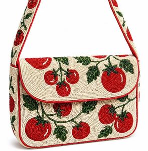 Bolsos de mano con diseño de tomate y bordado de solapa, de calidad genuina, con cuentas, para uso diario, al mejor precio. - Product Image 1