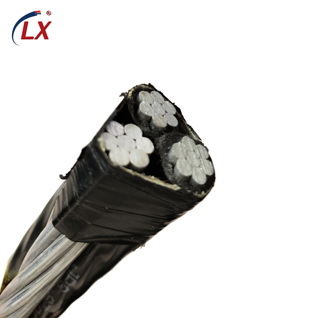 0.6/1KV AL Aluminum Conductor 3-core Solid Low Voltage XLPE PE Overhead Triplex Service Drop Twisted Cable ISO9001 for ABC