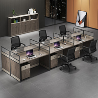 Muebles de oficina comerciales modernos, escritorio de doble Ordenador de madera para estación de trabajo de empleados modular con compartimento para villas