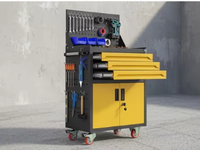 Banc de travail robuste avec armoire intégrée, armoire à outils pour mécanicien pour atelier