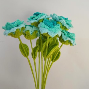 Ramo de Rosas Artificiales Tejidas a Mano con Lana Yiwuhuashen -C134, Romántico y Duradero de 3 a 5 Años para Novia o Enamorada - Product Image 6