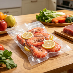 Lebensmittelechte Kundenspezifische Geprägte PE-Vakuumfolie für Sous-Vide-Verpackung Salat Babynahrung Sushi Mikrowellengeeignet Tierfutter Nudeln Milch Gelee - Product Image 6