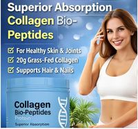 Poudre de collagène protéiné bio-peptides non aromatisée, supplément de peptides de collagène hydrolysé pour la peau, les cheveux, les ongles et les articulations, en vrac