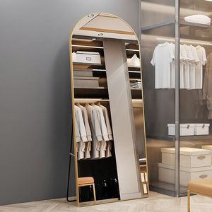 Espejo de cuerpo entero arqueado de estilo nórdico con luz externa y marco de aleación de aluminio para vestidor y transmisión en vivo - Product Image 1